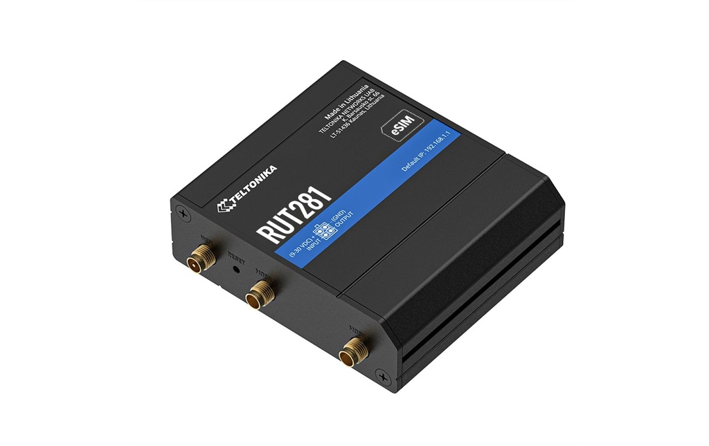 Teltonika RUT281 Routeur CAT4 LTE SIM et eSIM Noir