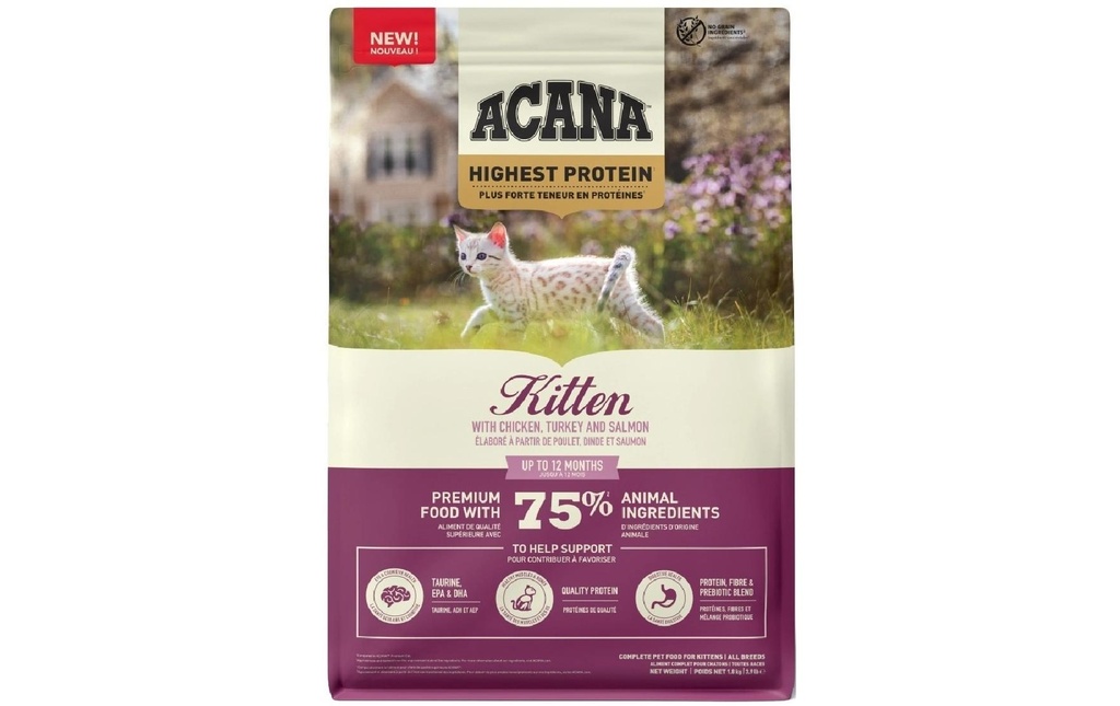 Acana Alimentation sèche Kitten poulet dinde saumon 1.8 kg