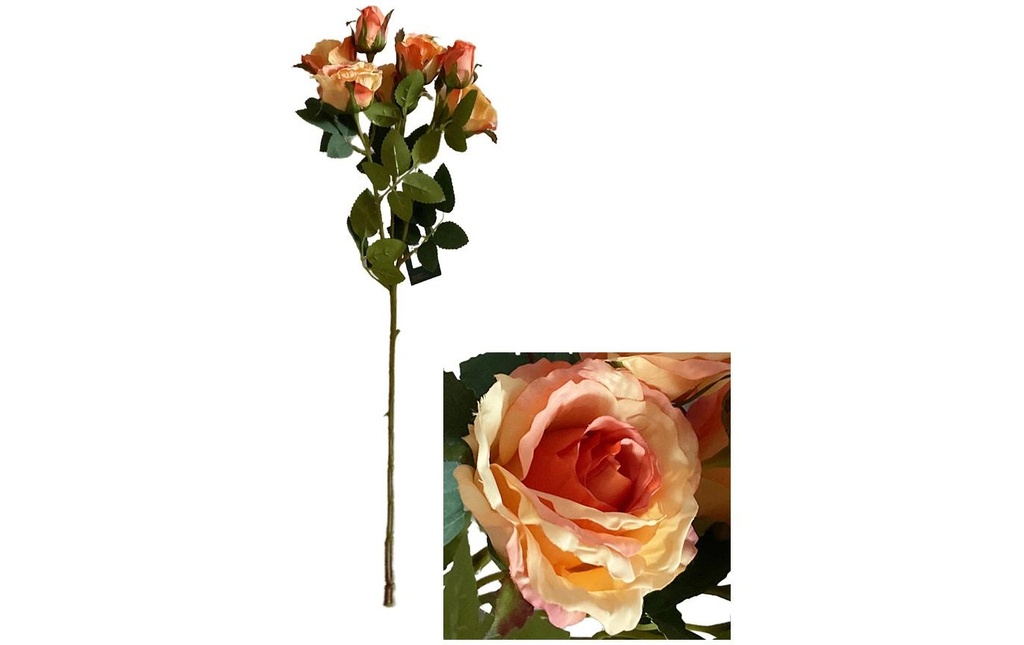 CHALET Tige de fleur Spray Rose 48 cm, Saumon