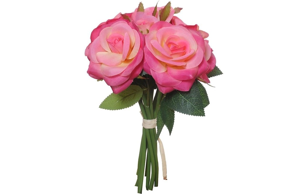 CHALET Fleur artificielle Bouquet de roses 25 cm, Rose