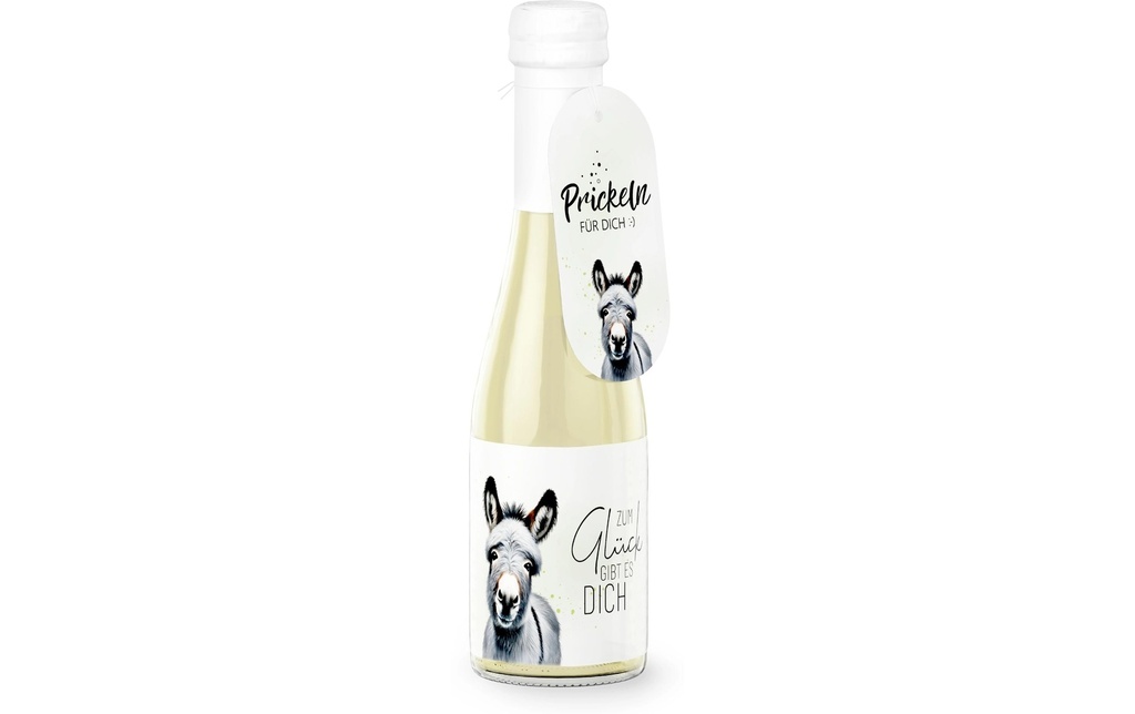 Trendcompany Idea regalo Vin mousseux Glück Esel 0.2 l