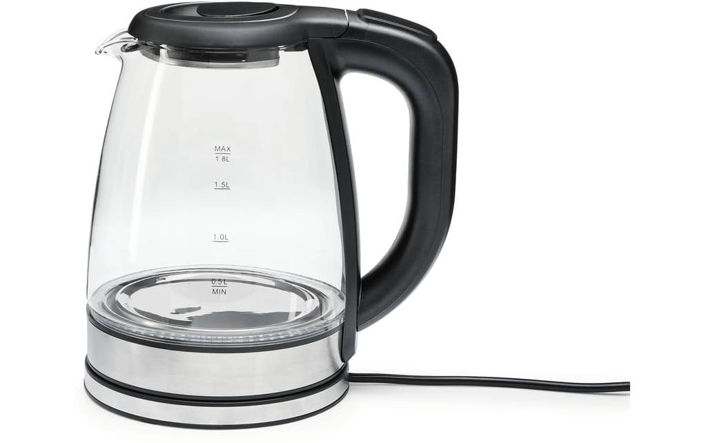 GOURMETmaxx Bouilloire 1.8 l, Transparent/Noir