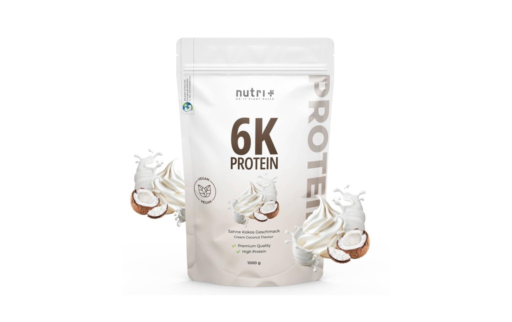 Nutri+ Poudre Protéine 6K végétalienne Coco 1000 g
