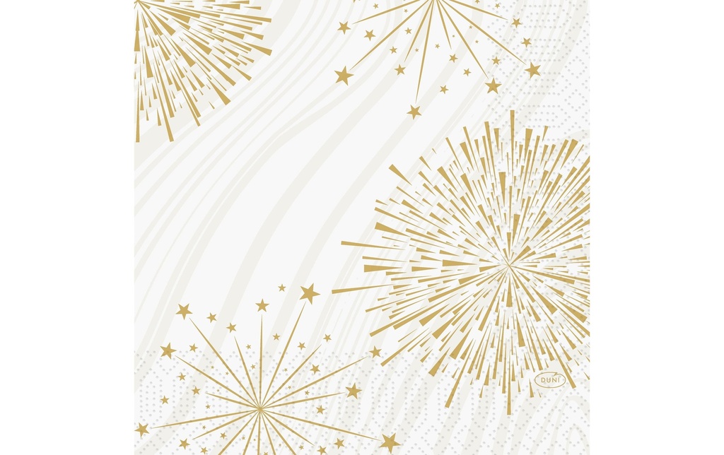 Duni Serviettes de Noël Sparkly White, 33 x 33 cm, 50 pièces