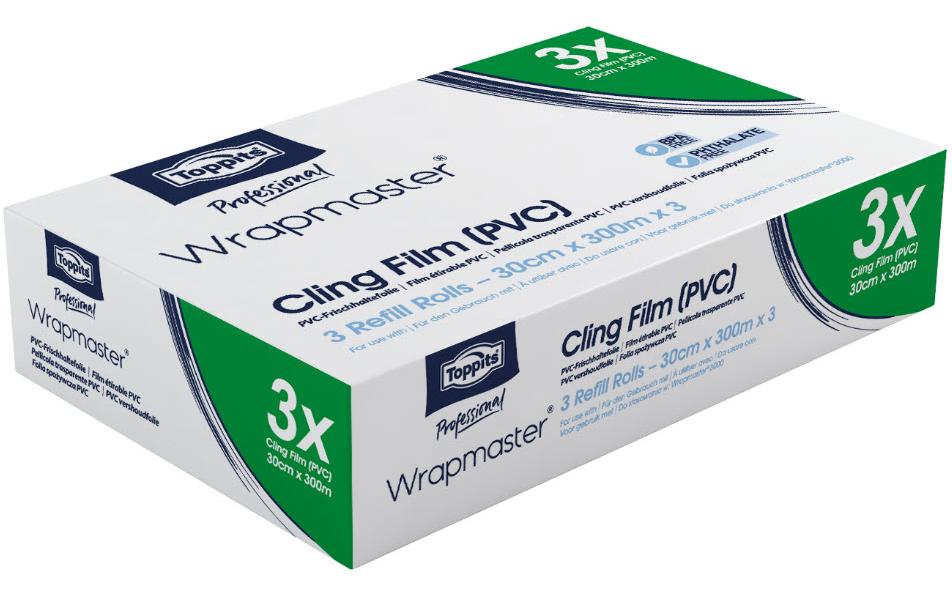 Toppits Film alimentaire Wrapmaster PVC 30 3 Pièce/s, Transparent