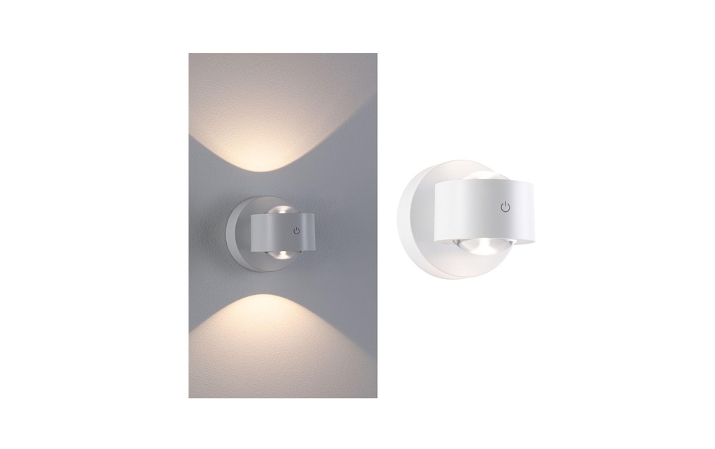 Paulmann Applique murale LED à batterie Zorik 2700K dimmable Blanc