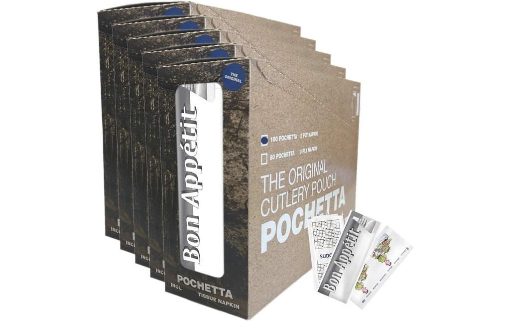 Pochetta Sets de couverts jetables Bon appétit, 500 pièces