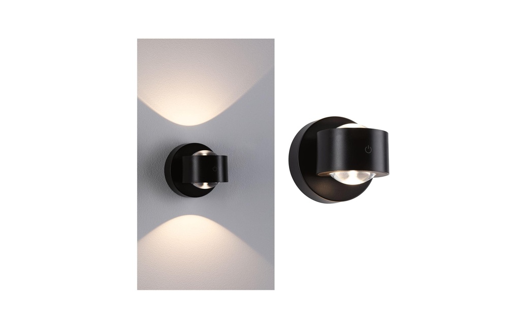 Paulmann Applique murale LED à batterie Zorik 2700K dimmable Noir