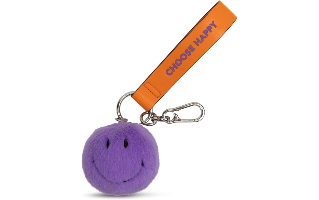 Bon Ton Toys Porte-clés Smiley ECO Fuzzy Violet 7 cm