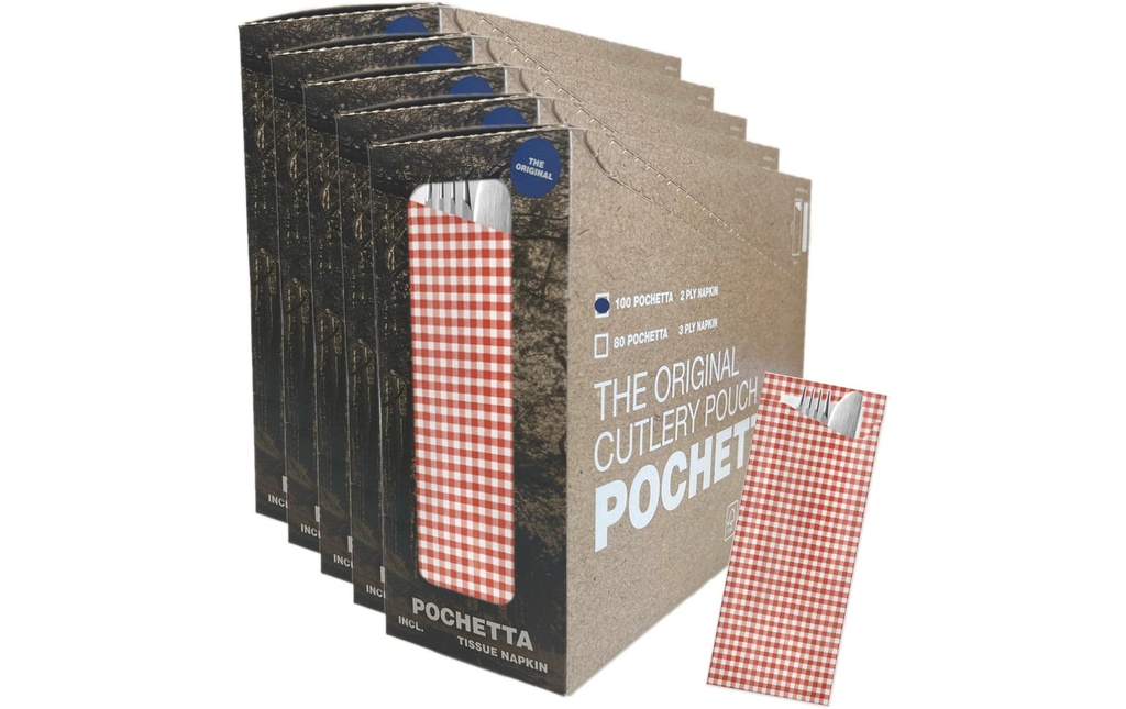 Pochetta Sets de couverts jetables La patrie, 500 pièces, rouge / blanc