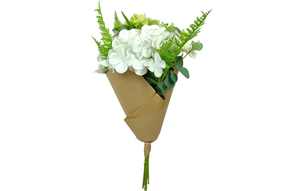 CHALET Fleur artificielle Bouquet de fleurs en papier 63 cm, Vert/Blanc