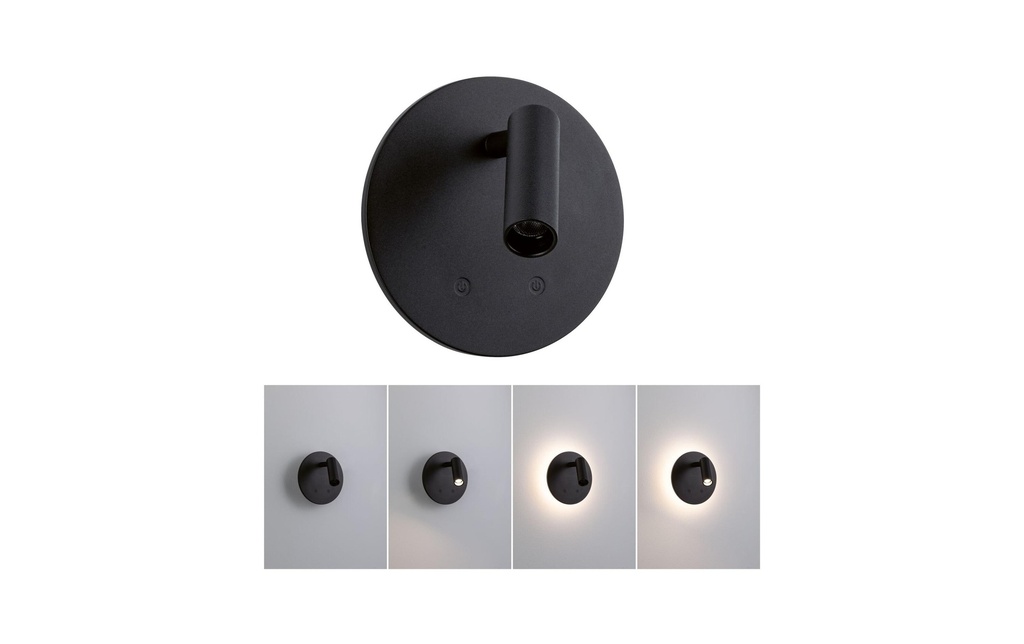 Paulmann Applique murale LED à batterie Kiora 2700K dimmable Noir