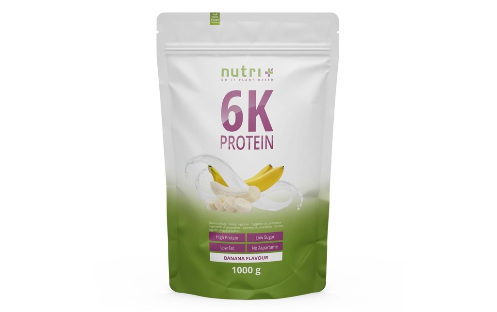 Nutri+ Poudre Protéine 6K végétalienne Banane 1000 g