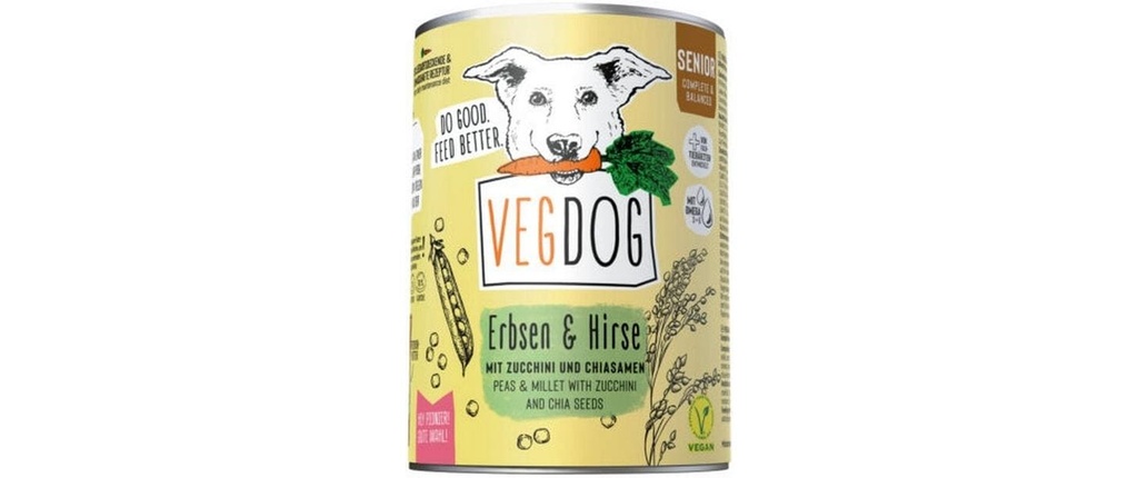 Vegdog Petits pois + millet Senior 400 g