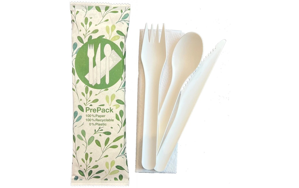 Pochetta Sets de couverts jetables 200 pièces, blanc