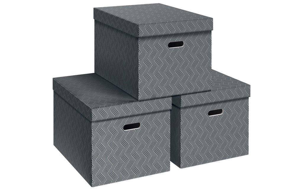 VON Boîte de rangement Grand, 3 pièces, Gris