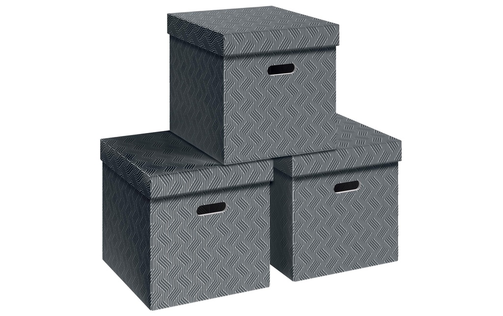 VON Boîte de rangement Cube, 3 pièces, Gris
