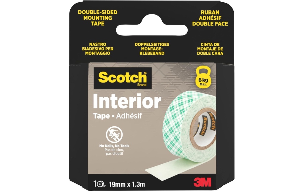 Scotch Ruban de montage 19 mm x 1.3 m, Vert/Blanc