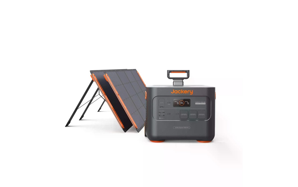 Jackery Station de charge Kit Explorer 3000 Pro + 2x Saga 200W, 3024 Wh
