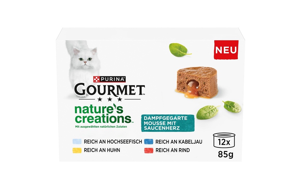 Purina Gourmet Nature's Creations Cœur de sauce viande et poisson 12 x 85 g
