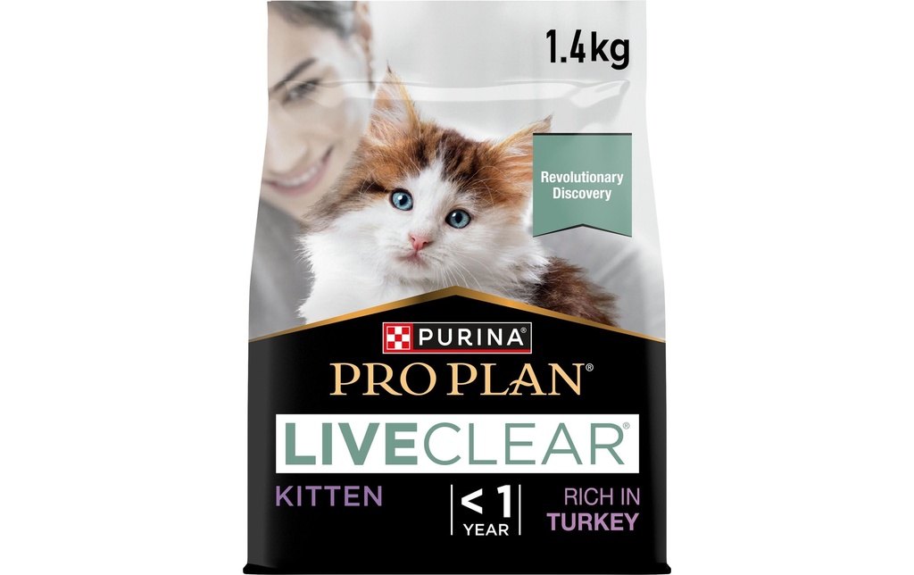 Purina Pro Plan Alimentation sèche Live Clear Kitten Riche en Dinde 1.4 kg