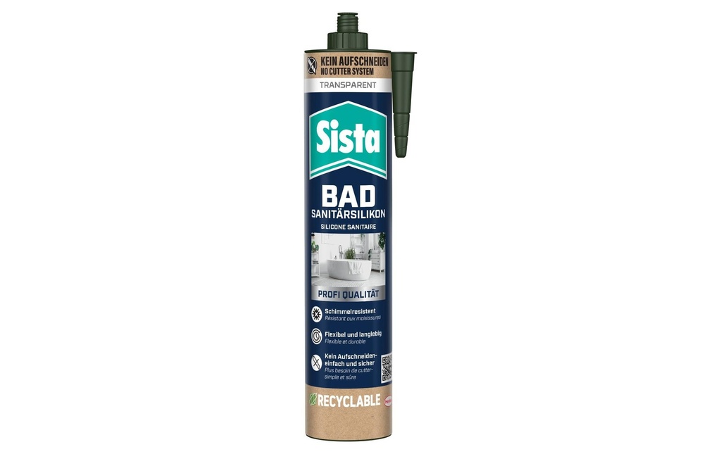 Sista Silicone sanitaire pour salle de bain 280 ml, Transparent