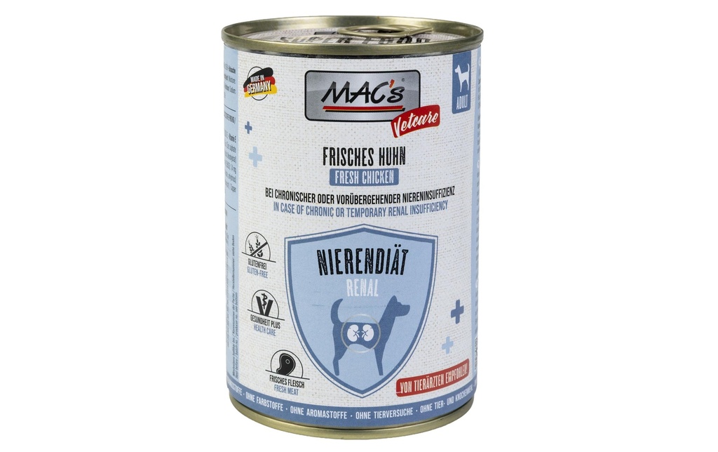 MAC's Vetcare Nourriture humide Régime rénal au poulet 400 g