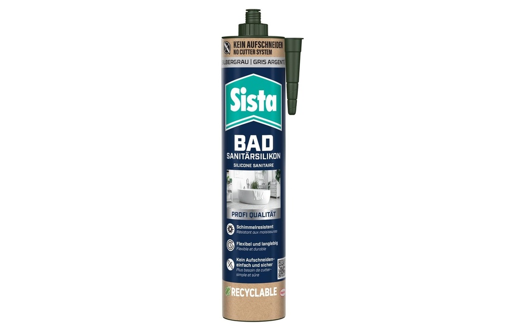 Sista Silicone sanitaire pour salle de bain 280 ml, gris argenté