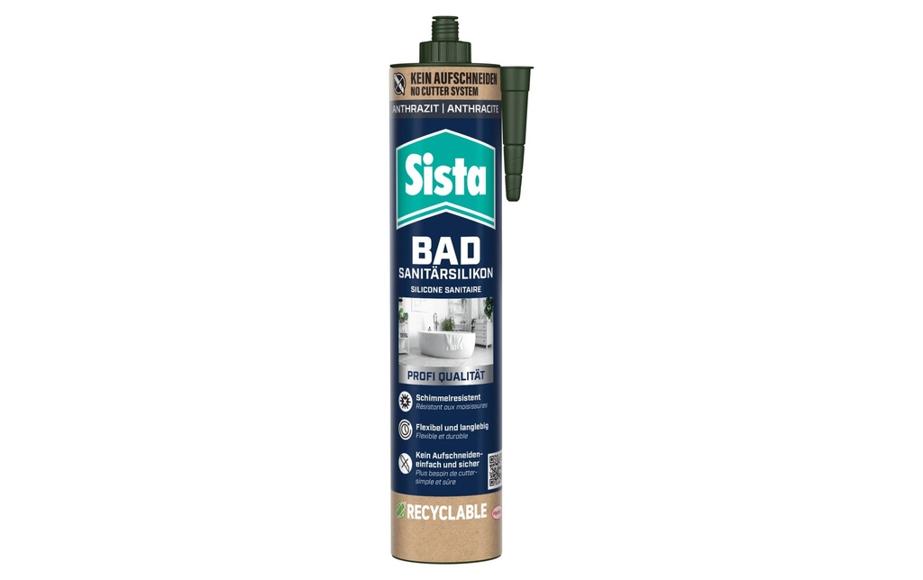 Sista Silicone sanitaire pour salle de bain 280 ml, Anthracite