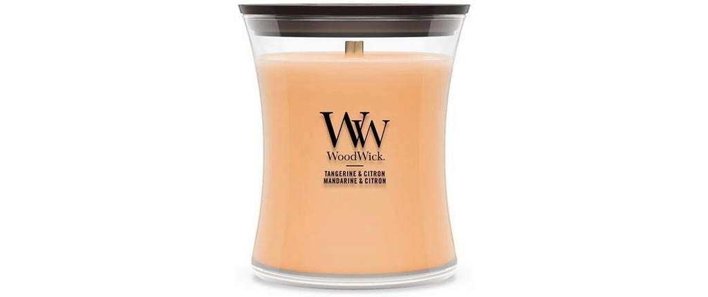 Woodwick Bougie parfumée Tangerine & Citron Pot moyen
