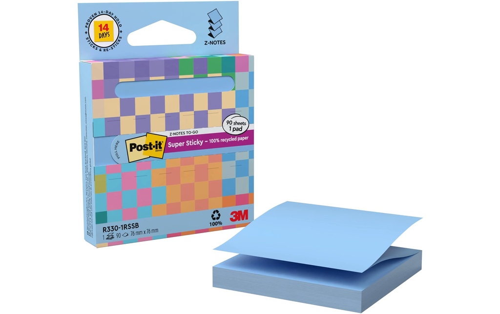 POST-IT Super Sticky Rec Z-Notes bleu (90 pces)