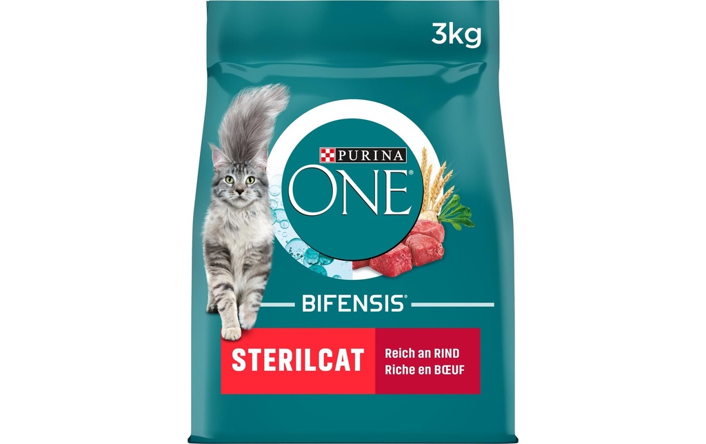 Purina ONE Alimentation sèche Sterilcat bœuf 3 kg