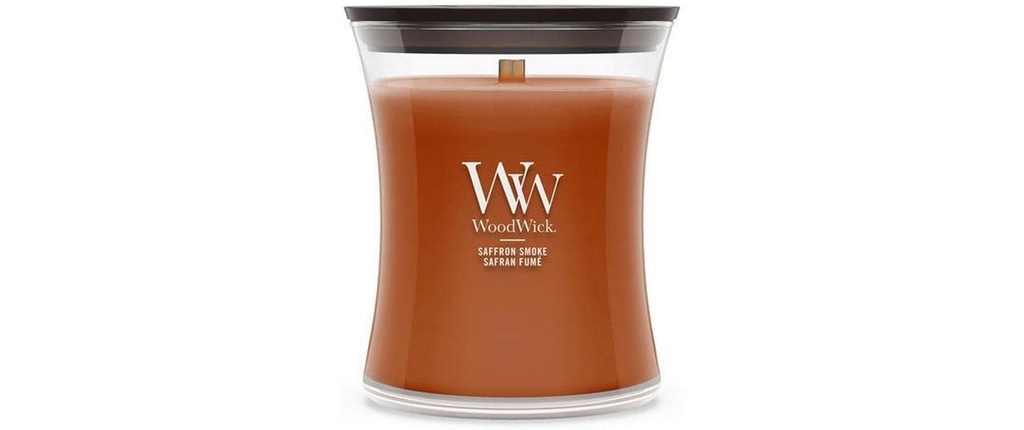 Woodwick Bougie parfumée Saffron Smoke Medium Jar