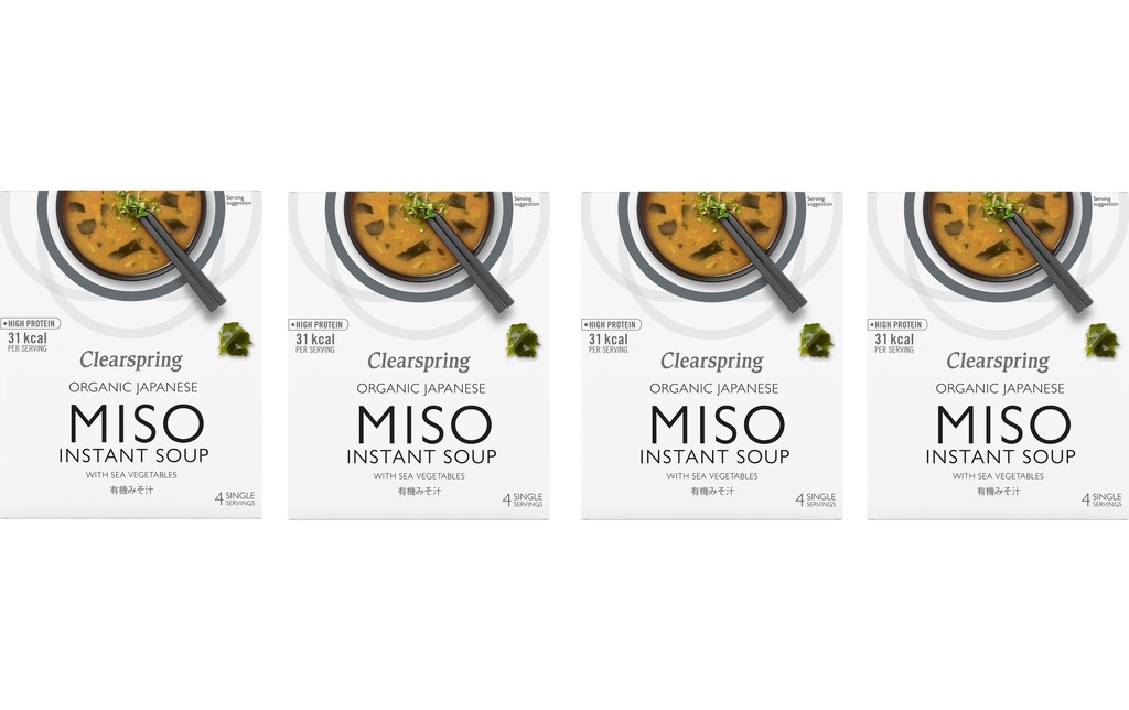 Clearspring Soupe Soupe Miso instantanée japonaise bio 4 x 10 g