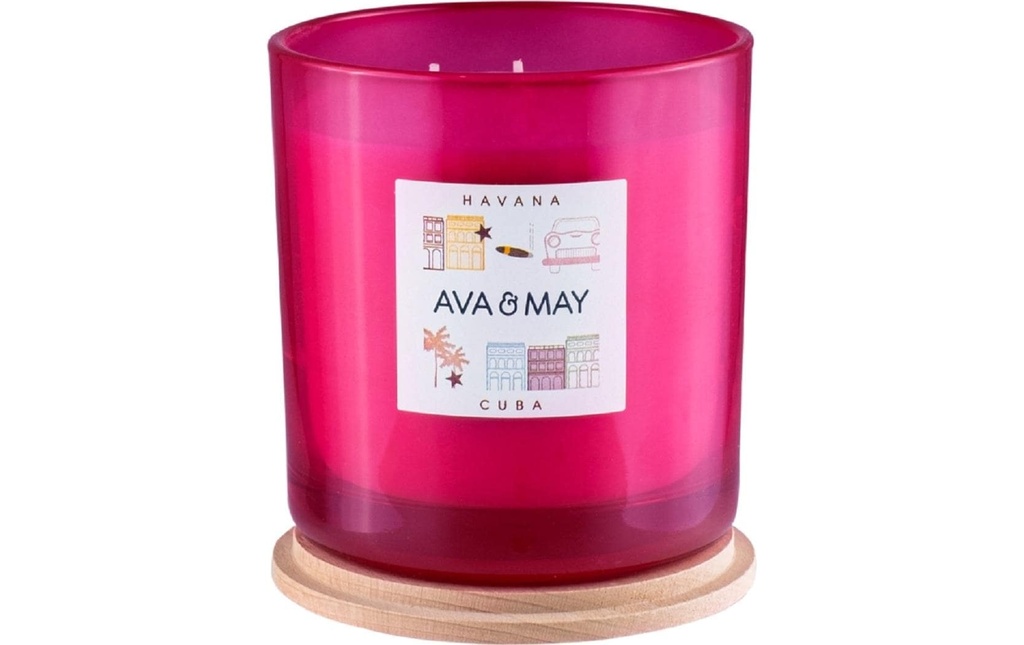 AVA & MAY Bougie parfumée La Havane Grand, 500 g