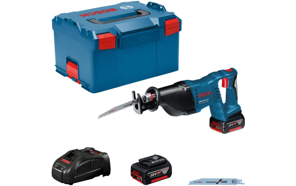Bosch Professional Scie-sabre sans fil PRO GSA 18V-LI Set L-BOXX/2x batterie/chargeur