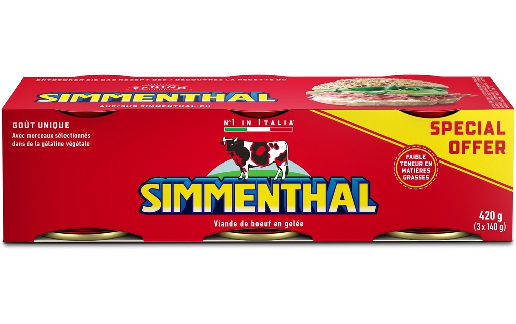 Simmenthal Conserves Bœuf en gelée 3 x 140 g