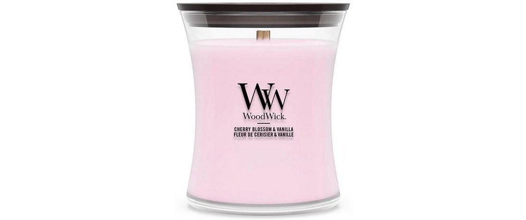 Woodwick Bougie parfumée Cherry Blossom & Vanilla Medium Jar