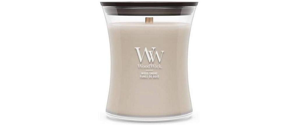 Woodwick Bougie parfumée Wood Smoke Medium Jar
