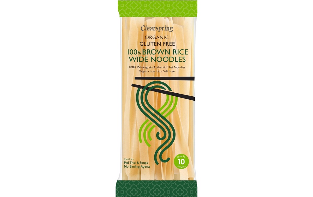 Clearspring Pâtes alimentaires Organic 100% Nouilles de riz brun larges 200 g