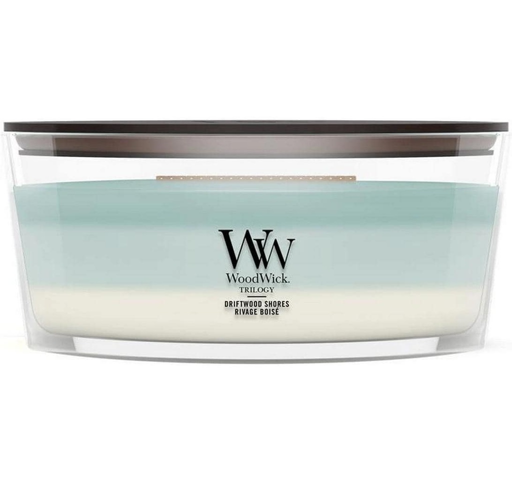 Woodwick Bougie parfumée Driftwood Shores Trilogy Ellipse