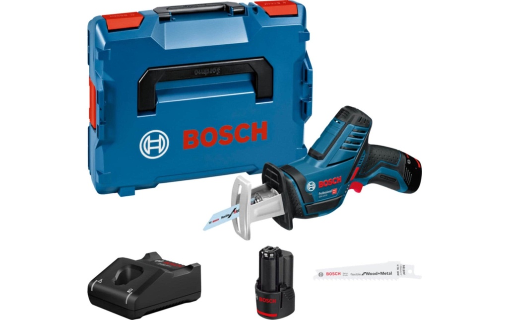 Bosch Professional Scie-sabre sans fil PRO GSA 12V-14 en L-BOXX avec 2 x batterie
