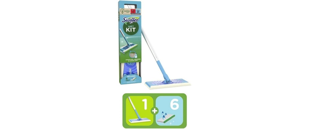Swiffer Nettoyeur de sols durs Kit de démarrage Sweeper Floor Bleu/blanc