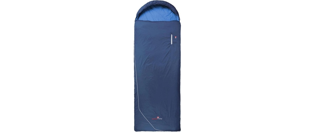 Grüezi Bag Sac de couchage Laine Camp Cotton Comfort 4 °C R 185 cm, bleu