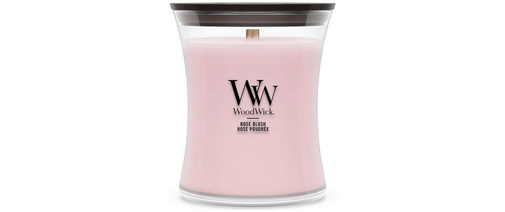 Woodwick Bougie parfumée Rose Blush Medium Jar