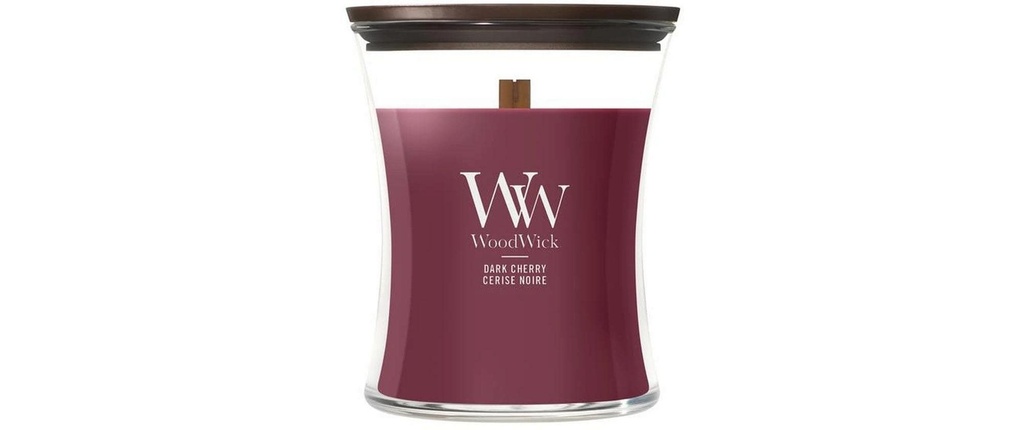 Woodwick Bougie parfumée Dark Cherry Medium Jar