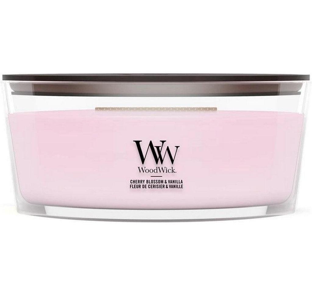 Woodwick Bougie parfumée Cherry Blossom & Vanilla Ellipse
