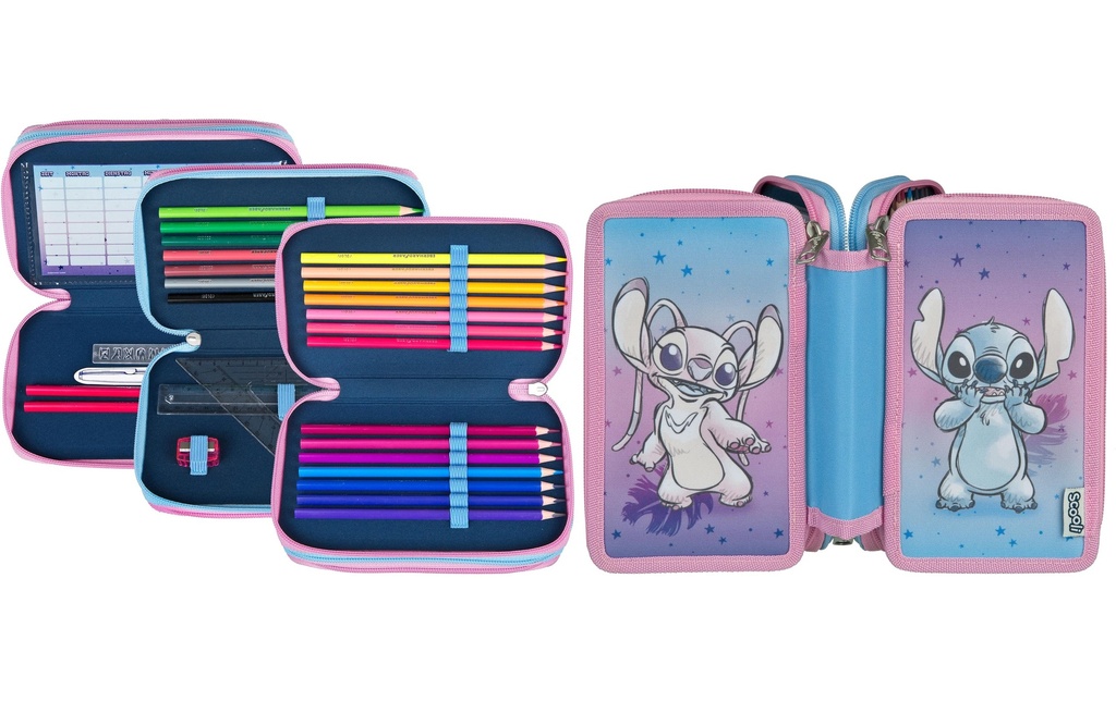 Scooli Trousse de toilette Tripledecker Lilo et Stitch rempli