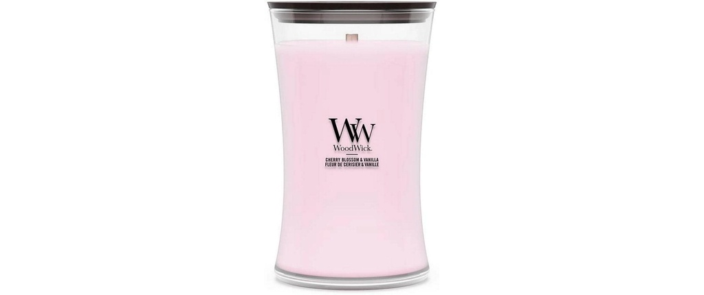 Woodwick Bougie parfumée Cherry Blossom & Vanilla Large Jar