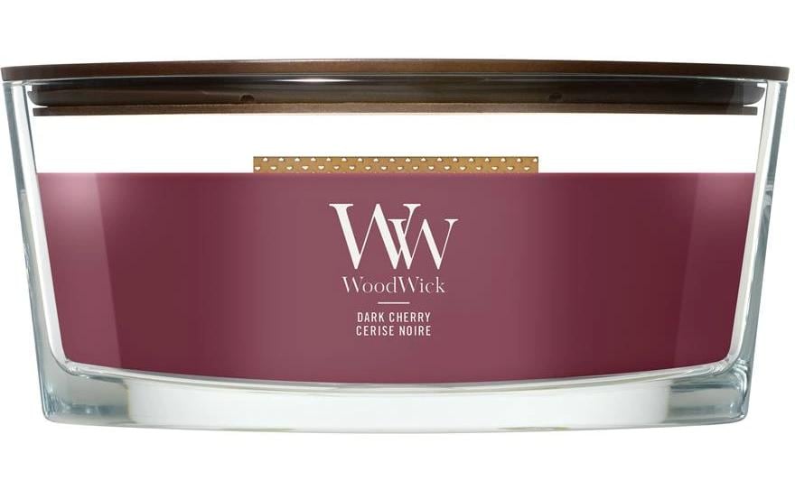 Woodwick Bougie parfumée Dark Cherry Ellipse